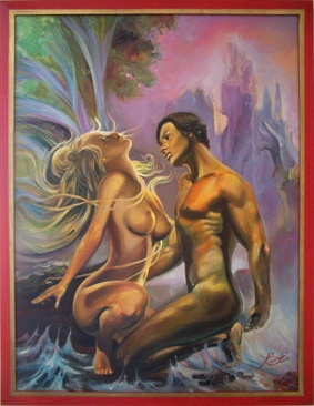 NUD - PICTURA  ACRILIC PE PANZA